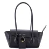 Ferragamo East-west S Black Handbag With Logo Detail In Hammered Leather Woman In Black
