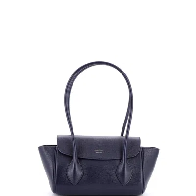 Ferragamo Firenze East West Tote Bag Leather Small In Blue