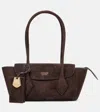 Ferragamo Firenze Small Suede Tote Bag In Brown