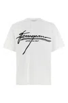 Ferragamo Signature Velvet Logo T-shirt In White