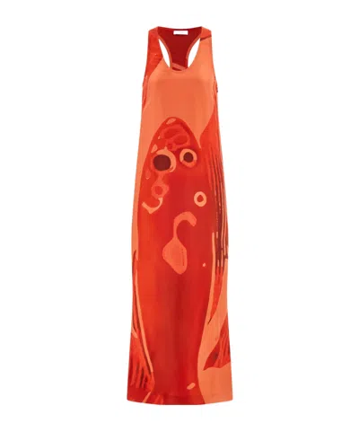 FERRAGAMO FISH PRINT SILK DRESS