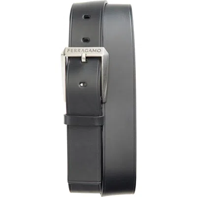 Ferragamo Fisse Leather Belt In Nero