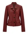 Ferragamo Cervo Single-breasted Leather Jacket In Red