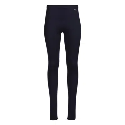 Ferragamo Fitted Virgin Wool Leggings In Blue