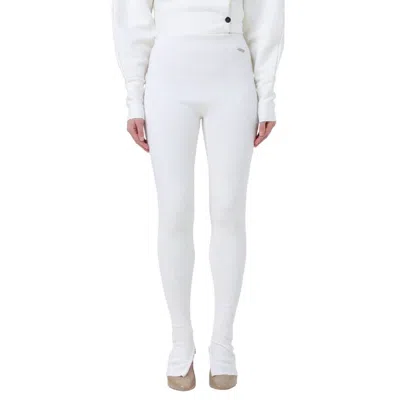 Ferragamo Fitted Virgin Wool Leggings In White
