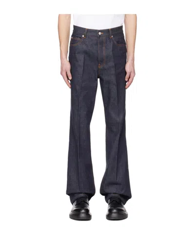 Ferragamo Five-bag Straight Leg Jeans In Black