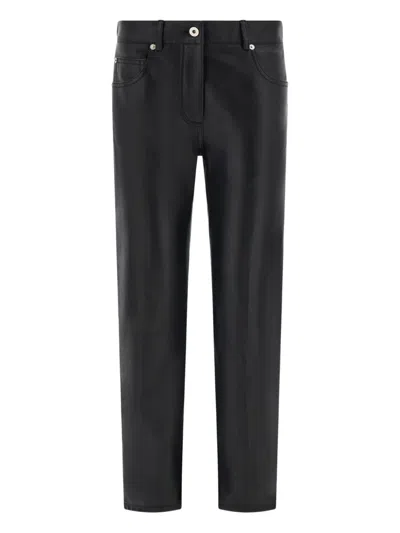 Ferragamo Five Pocket Trouser In Nappa In Black