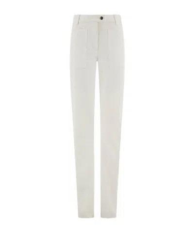 Ferragamo Five Pocket Trouser In White