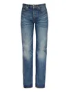 Ferragamo Five Pocket Straight Jeans In Blue