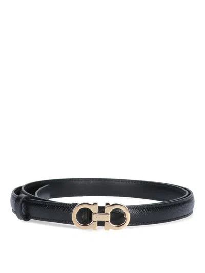 Ferragamo Fixed Belt In Black