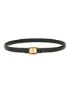 Ferragamo Slim Gold-tone Hardware Belt In Black