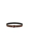 Ferragamo Fixed Belt With A Square Buckle In Brown