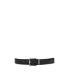Ferragamo Fixed Belt With A Square Buckle In Black