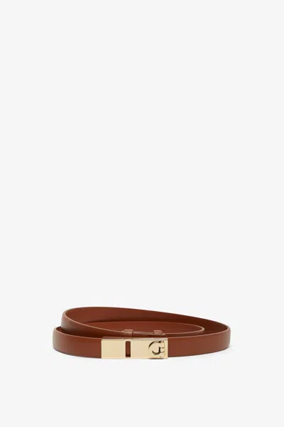 Ferragamo Fixed Gancini Brown Belt