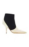 Ferragamo Fixie Stretch-knit Suede Ankle Boots In Black,white