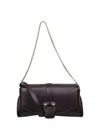 Ferragamo Gancini Clasp Small Shoulder Bag In Burgundy