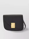 Ferragamo Small Asymmetric Leather Crossbody Bag In Grey