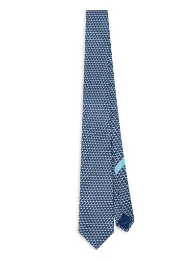 Ferragamo Men's Flamingo-print Silk Tie In Fnavy