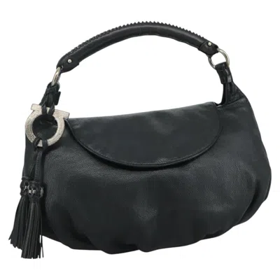 Pre-owned Ferragamo Flap Handbag Leather Leather Handbag () In Black