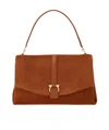 Ferragamo Suede With Gancini Hardware Shoulder Bag In Pink