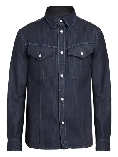 Ferragamo Flap-pocket Cotton Jacket In Blue