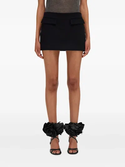 Ferragamo Flap-pocket Mini Skirt In Black