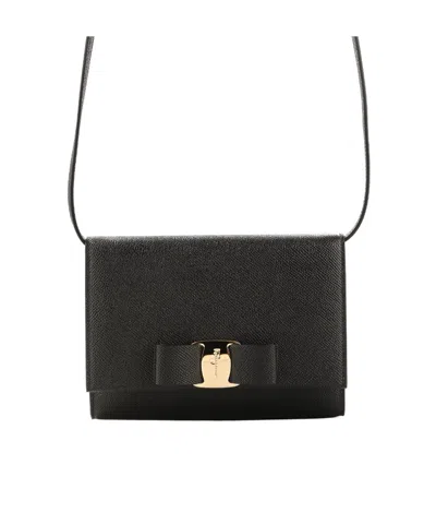 Ferragamo Flap Shoulder Bag In Black