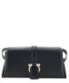 Ferragamo Black Crossbody Bag With Gancini Buckle Detail In Leather Woman In Black