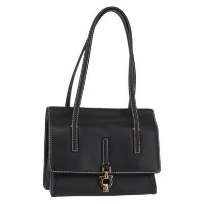 Pre-owned Ferragamo Flap Shoulder Bag Leather Leather Bag () In Black