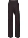 Ferragamo Flared Cotton Chino Trousers In Black