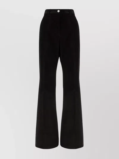 Ferragamo Flared Cotton Trousers Belt Loops