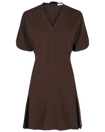 Ferragamo Flared Mini Dress In Brown