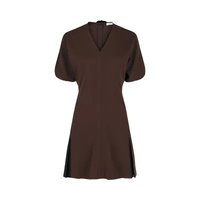 Pre-owned Ferragamo Flared Mini Dress 'dark Brown' | Women's Size 40