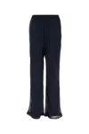 Ferragamo Flared Polyester Trousers In Blue