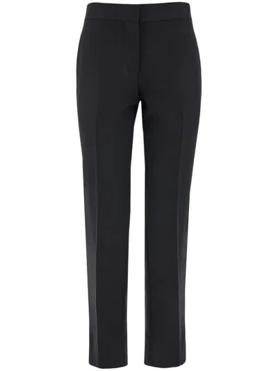 Ferragamo Flared Virgin Wool-blend Trousers In Black