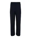 Ferragamo Flat-front Wool Trousers In Blue