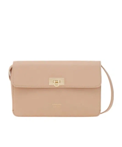 Ferragamo Flat Gancini Mini Bag In Dusty Pink