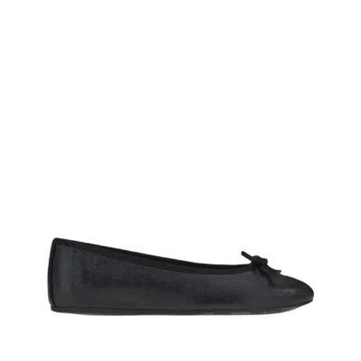 Ferragamo Flat Leather Ballerina Shoes In Black