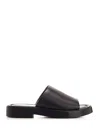 Ferragamo Leather Sandals With Embossed Logo On The Side In Black