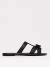Ferragamo Lilou Vara Plate Flat Slides In Black
