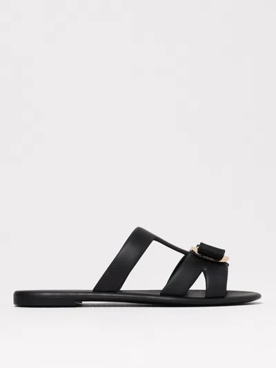 FERRAGAMO FLAT SANDALS FERRAGAMO WOMAN COLOR BLACK,G49829002