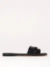 Ferragamo Square Lambskin Sandals Gold-tone Hardware In Black