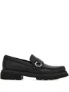 Ferragamo Almond Toe Chunky Sole Loafer In Black