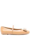 Ferragamo Woman Ballet Flats Camel Size 6 Lambskin In Beige