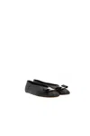 Ferragamo Ballerina Woman Ballet Flats Black Size 9.5 Calfskin In Black