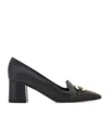 Ferragamo Pump With Gancini Ornament In Black