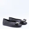 Ferragamo Bow Detail Ballerina Shoes With Metal Accent In Blue