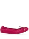 Ferragamo Elasticated Ballet Flats In Cherise Pink