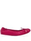 Ferragamo Elasticated Ballet Flats In Cherise Pink
