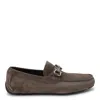 Ferragamo Buckle Detail Suede Loafers With Rubber Sole